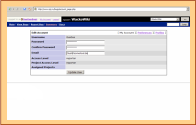 BugTracker change password (31 ??)